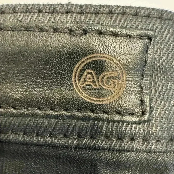 AG Adriano Goldschmied black leather look jeans. Zipper on front pockets size 26 - Picture 13 of 13
